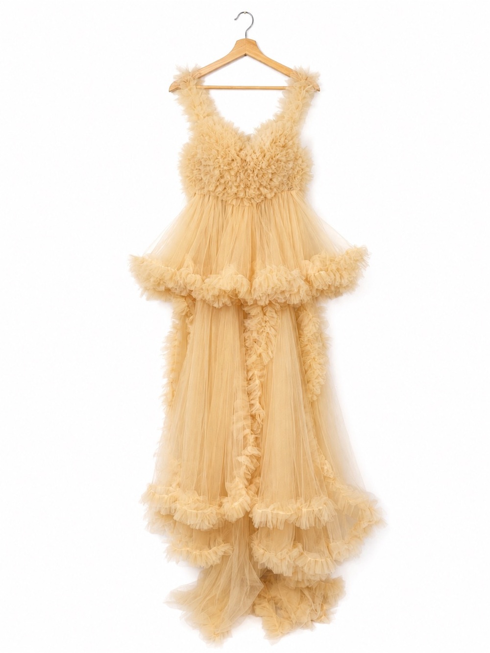Corset Dress Babydoll Ruffle Tulle Gown Flowy Size M Blush Festival Twee